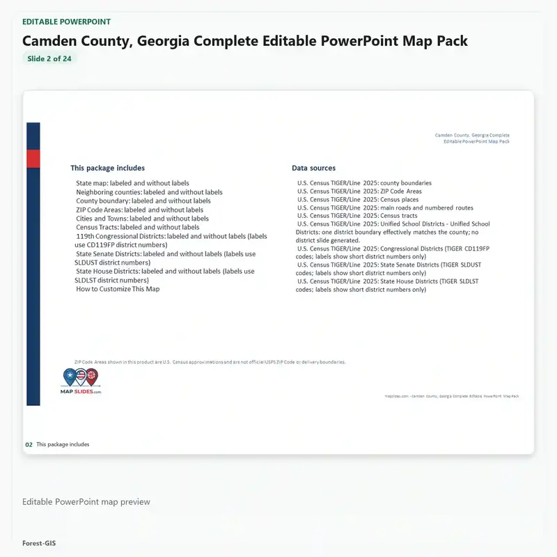 Camden County, Georgia Editable Map Pack - Image 3