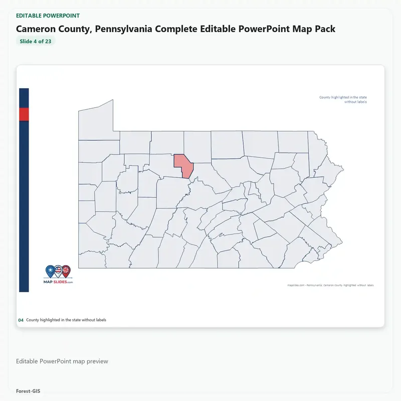 Cameron County, Pennsylvania Editable Map Pack - Image 4
