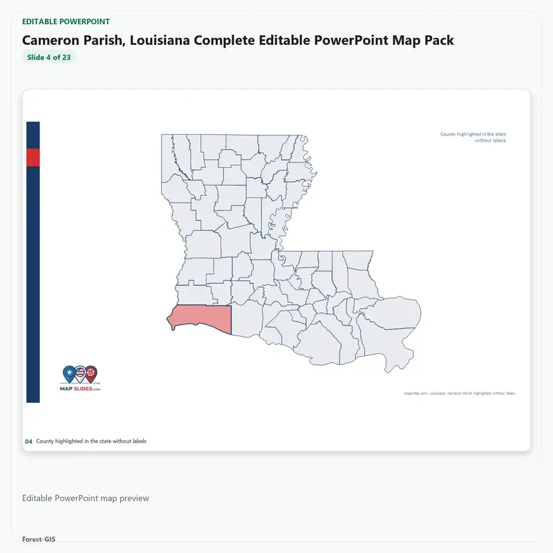 Cameron Parish, Louisiana Editable Map Pack - Image 4