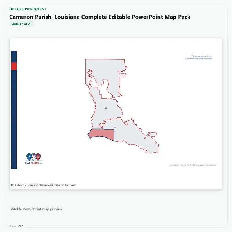 Cameron Parish, Louisiana Editable Map Pack - Image 5