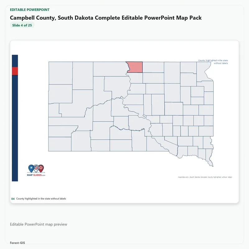 Campbell County, South Dakota Editable Map Pack - Image 4