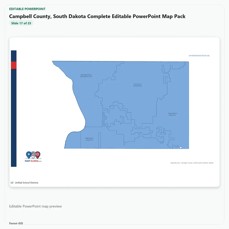 Campbell County, South Dakota Editable Map Pack - Image 5