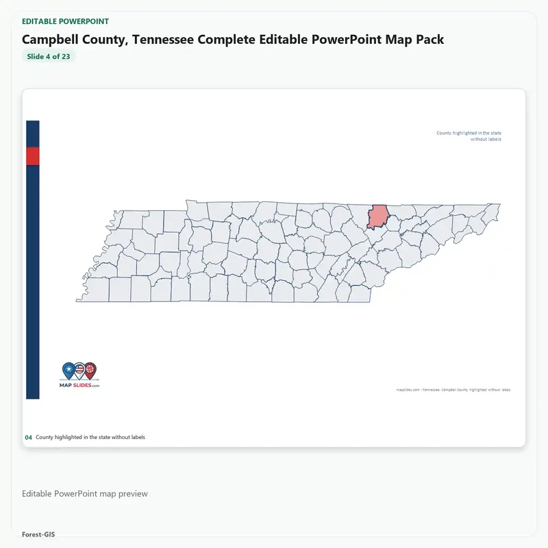 Campbell County, Tennessee Editable Map Pack - Image 4