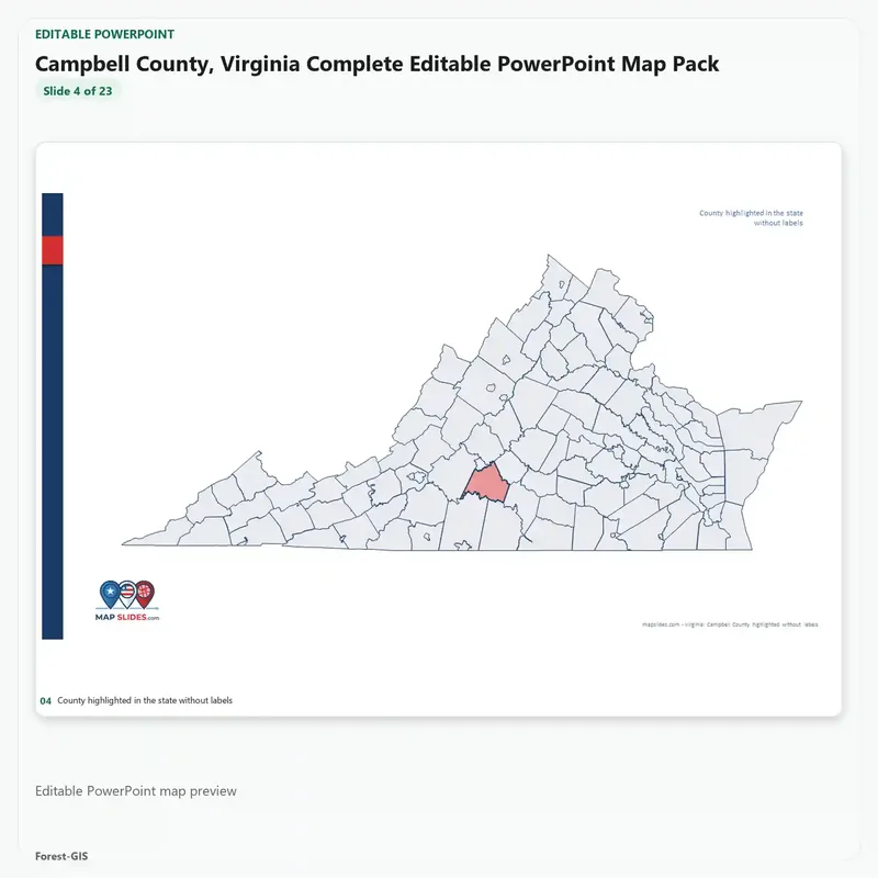 Campbell County, Virginia Editable Map Pack - Image 4