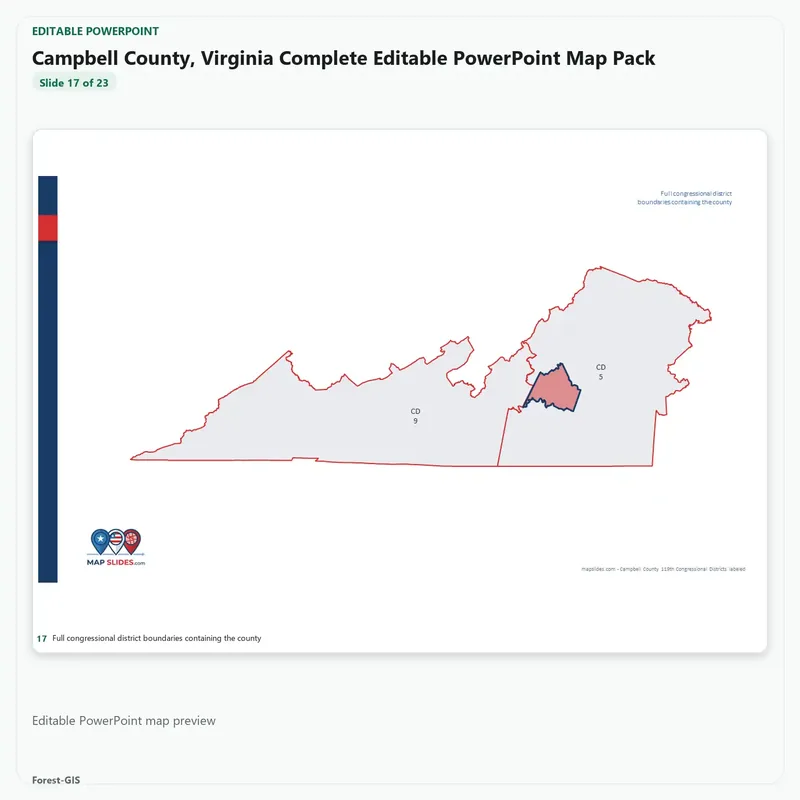 Campbell County, Virginia Editable Map Pack - Image 5
