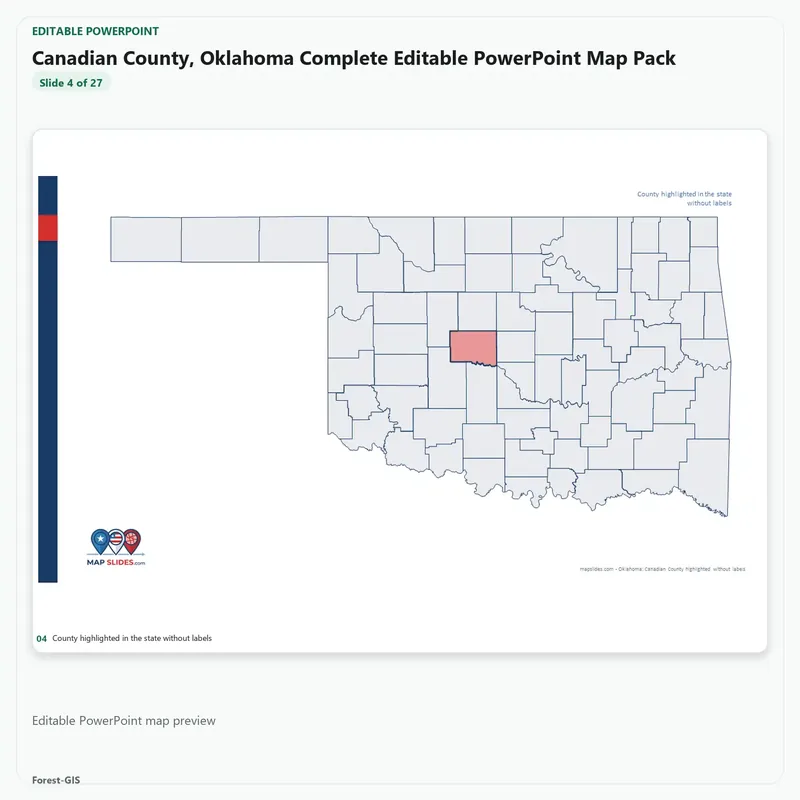 Canadian County, Oklahoma Editable Map Pack - Image 4