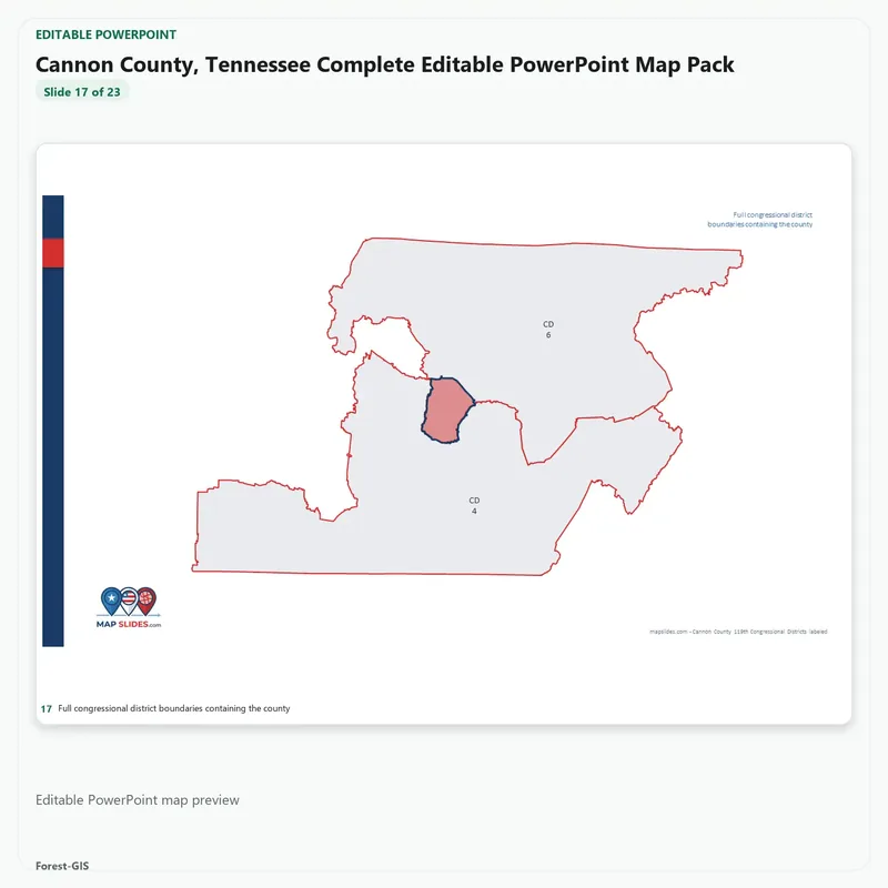 Cannon County, Tennessee Editable Map Pack - Image 5