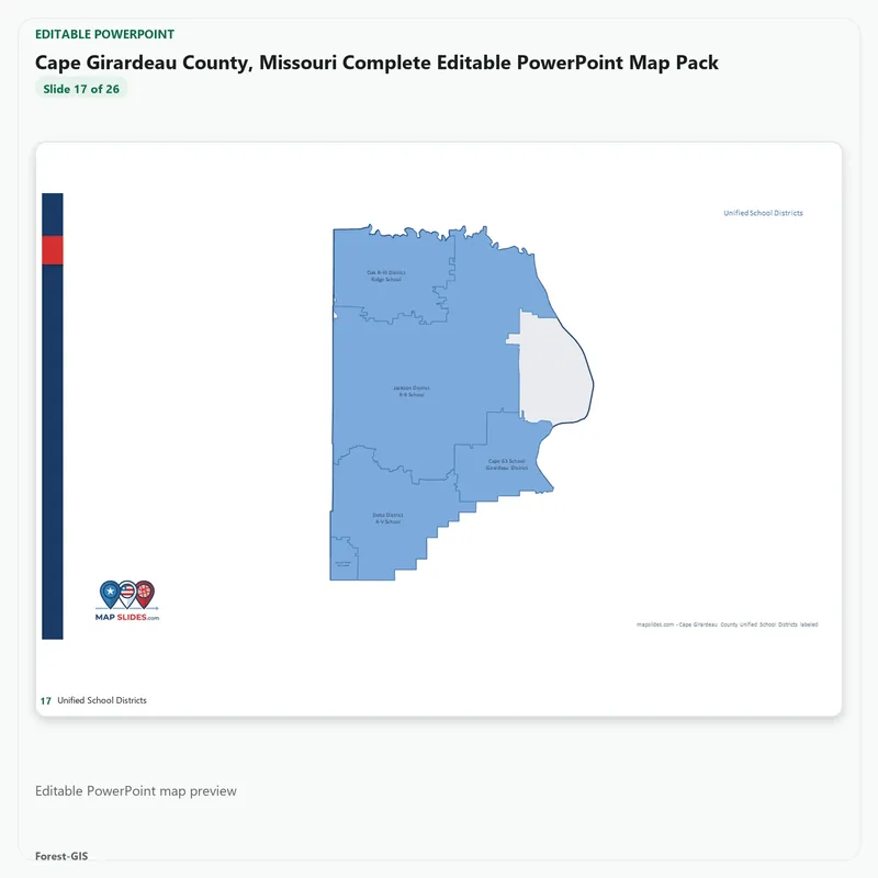 Cape Girardeau County, Missouri Editable Map Pack - Image 5
