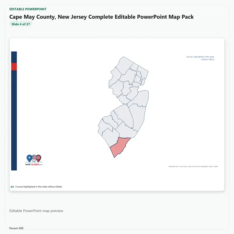 Cape May County, New Jersey Editable Map Pack - Image 4