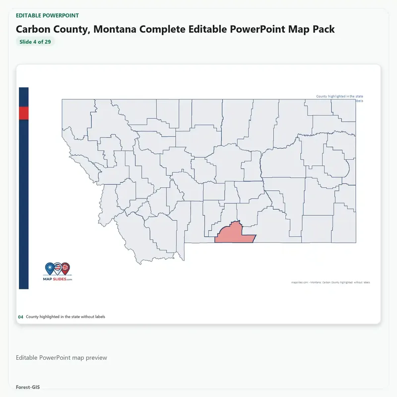 Carbon County, Montana Editable Map Pack - Image 4