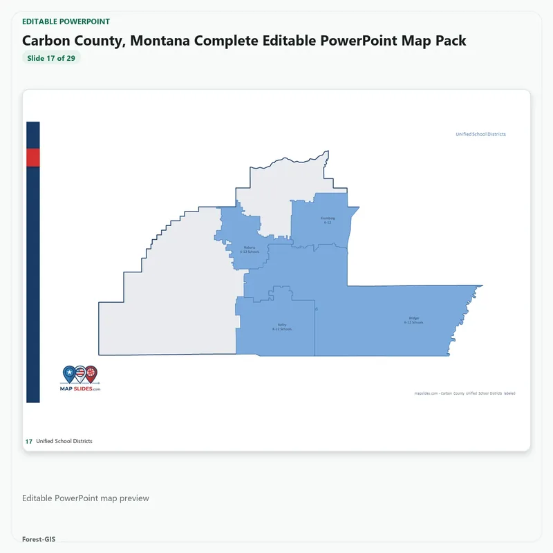 Carbon County, Montana Editable Map Pack - Image 5