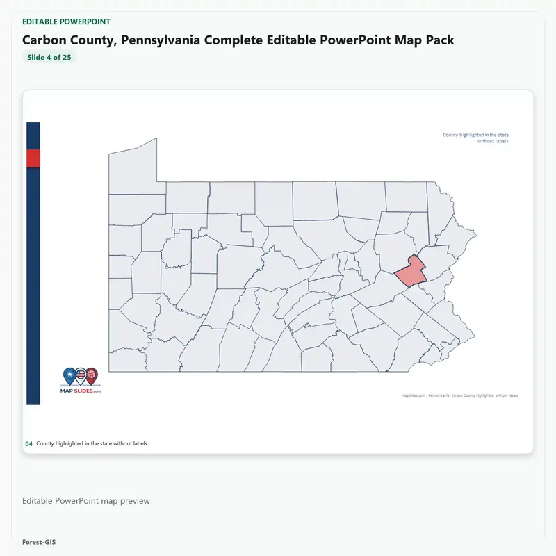 Carbon County, Pennsylvania Editable Map Pack - Image 4