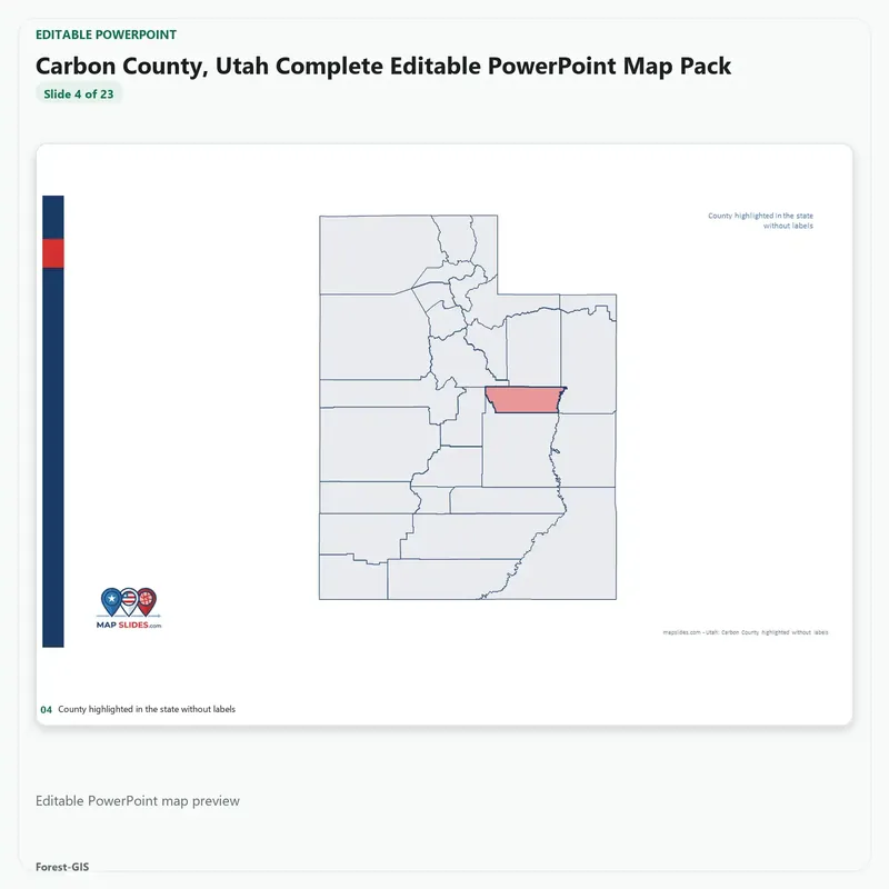 Carbon County, Utah Editable Map Pack - Image 4