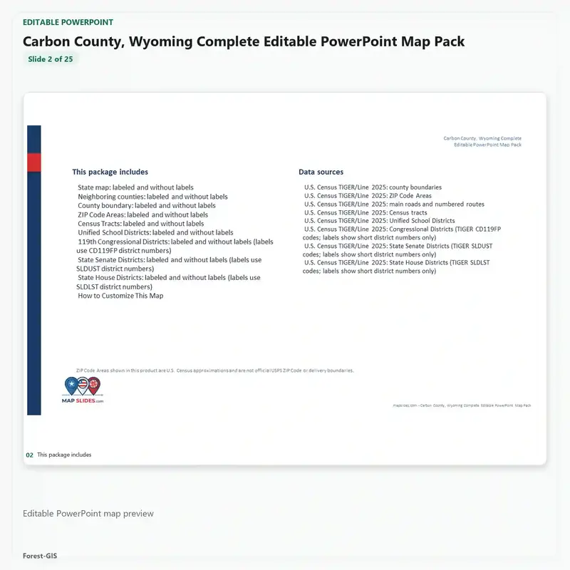 Carbon County, Wyoming Editable Map Pack - Image 3