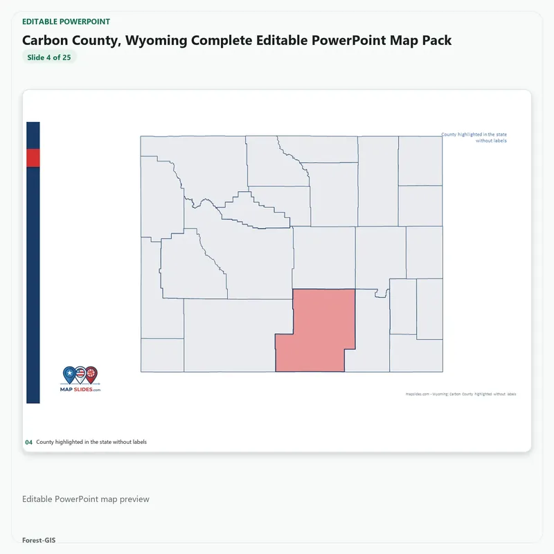 Carbon County, Wyoming Editable Map Pack - Image 4