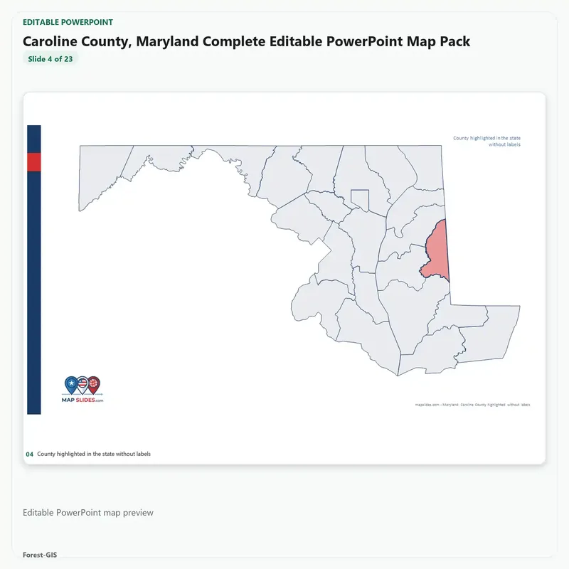 Caroline County, Maryland Editable Map Pack - Image 4