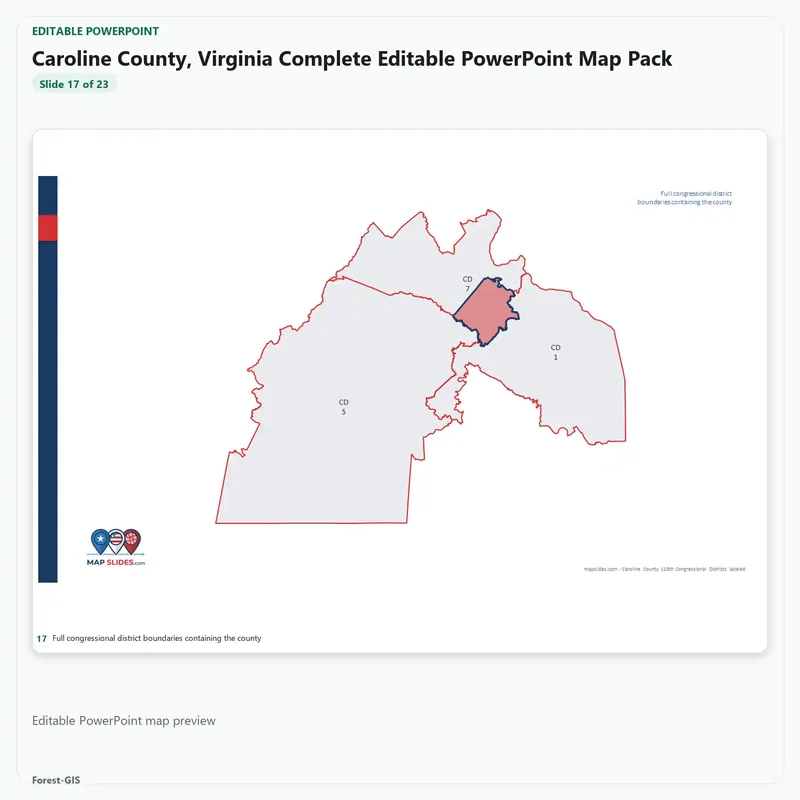 Caroline County, Virginia Editable Map Pack - Image 5