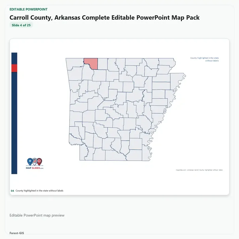 Carroll County, Arkansas Editable Map Pack - Image 4