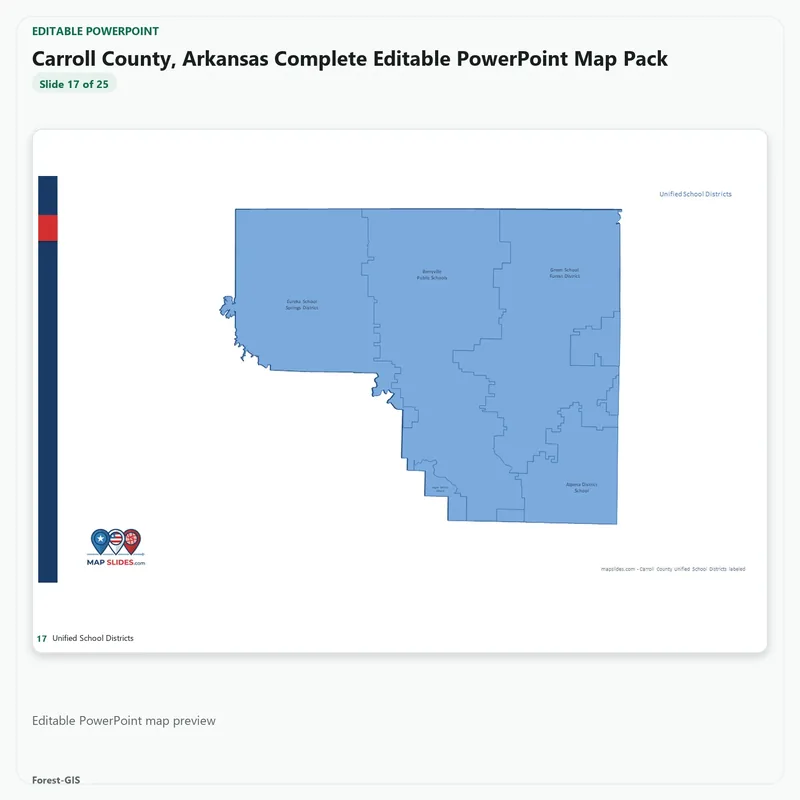 Carroll County, Arkansas Editable Map Pack - Image 5