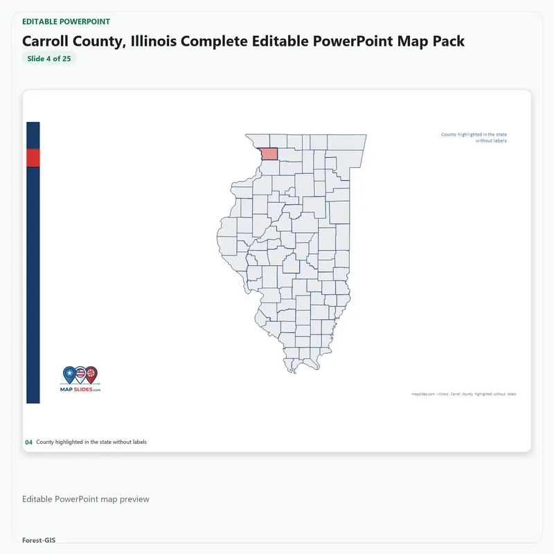 Carroll County, Illinois Editable Map Pack - Image 4