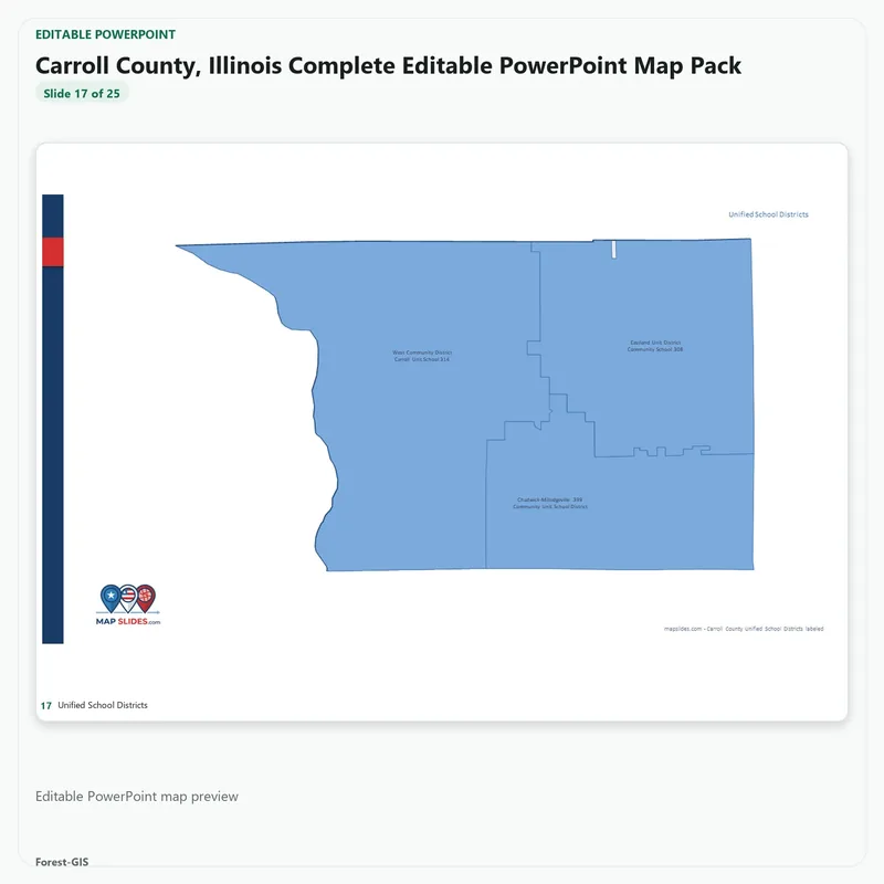 Carroll County, Illinois Editable Map Pack - Image 5