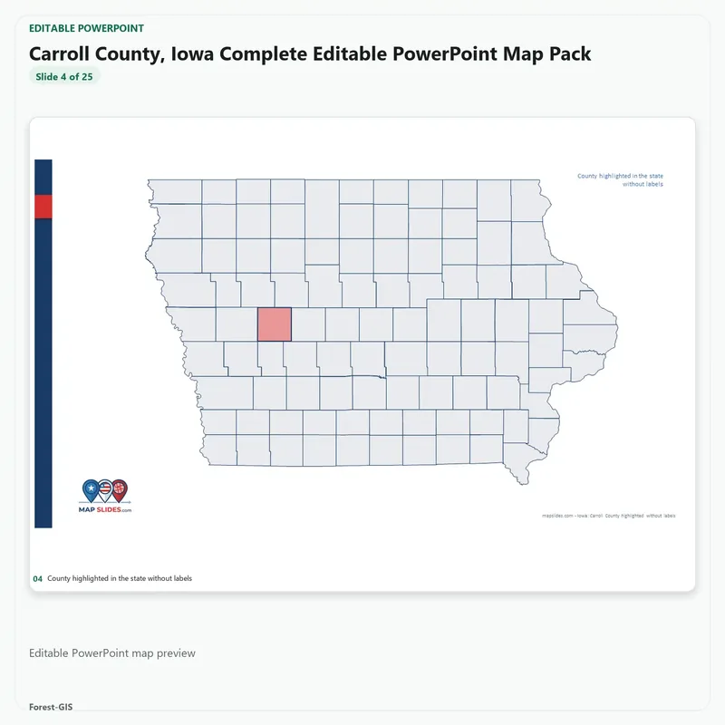 Carroll County, Iowa Editable Map Pack - Image 4