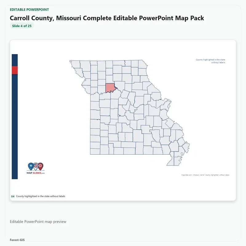 Carroll County, Missouri Editable Map Pack - Image 4