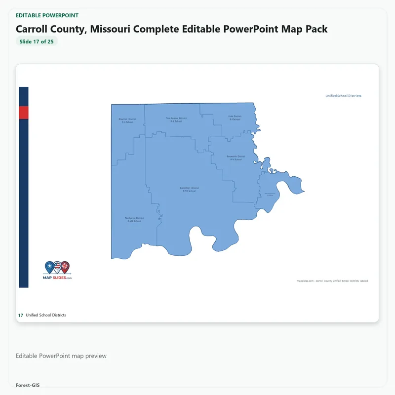 Carroll County, Missouri Editable Map Pack - Image 5