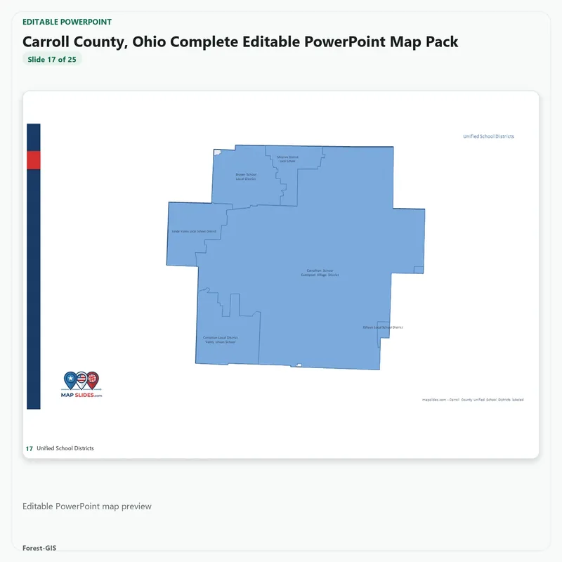 Carroll County, Ohio Editable Map Pack - Image 5