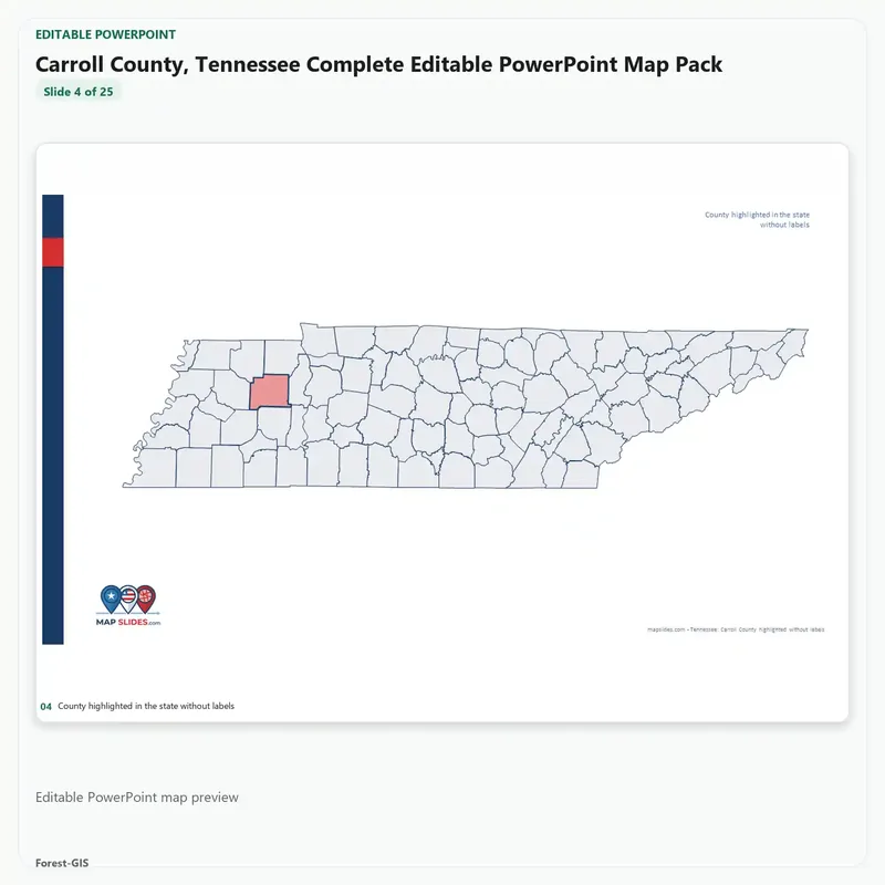 Carroll County, Tennessee Editable Map Pack - Image 4