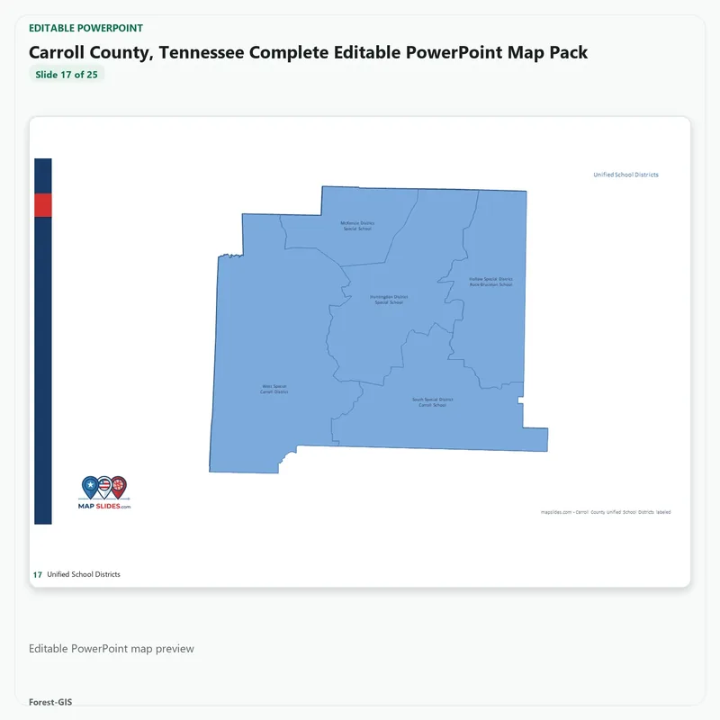 Carroll County, Tennessee Editable Map Pack - Image 5