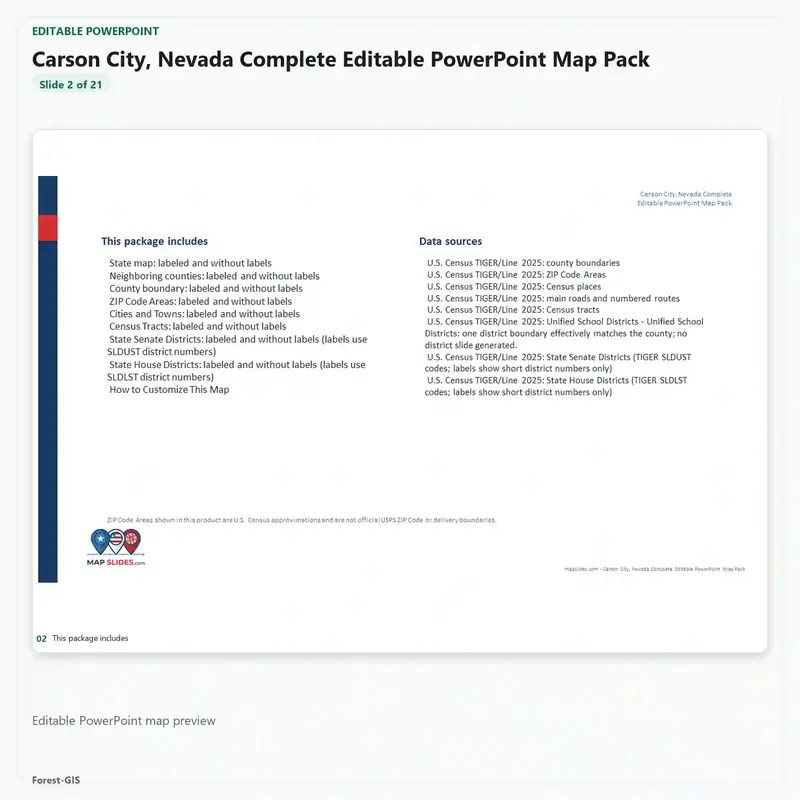 Carson City, Nevada Editable Map Pack - Image 3