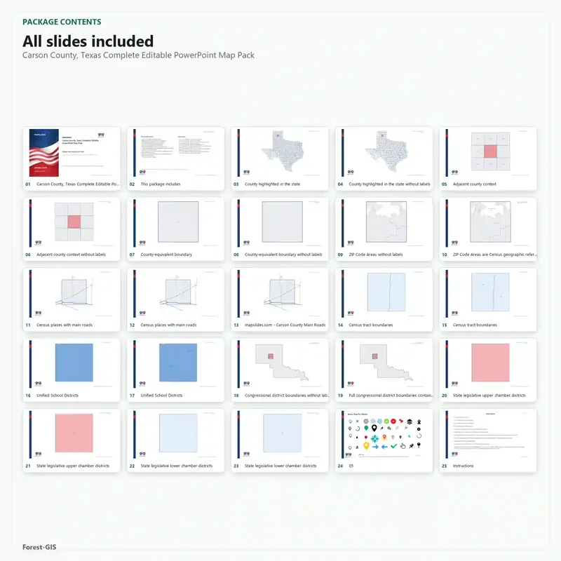 Carson County, Texas Editable Map Pack - Image 2