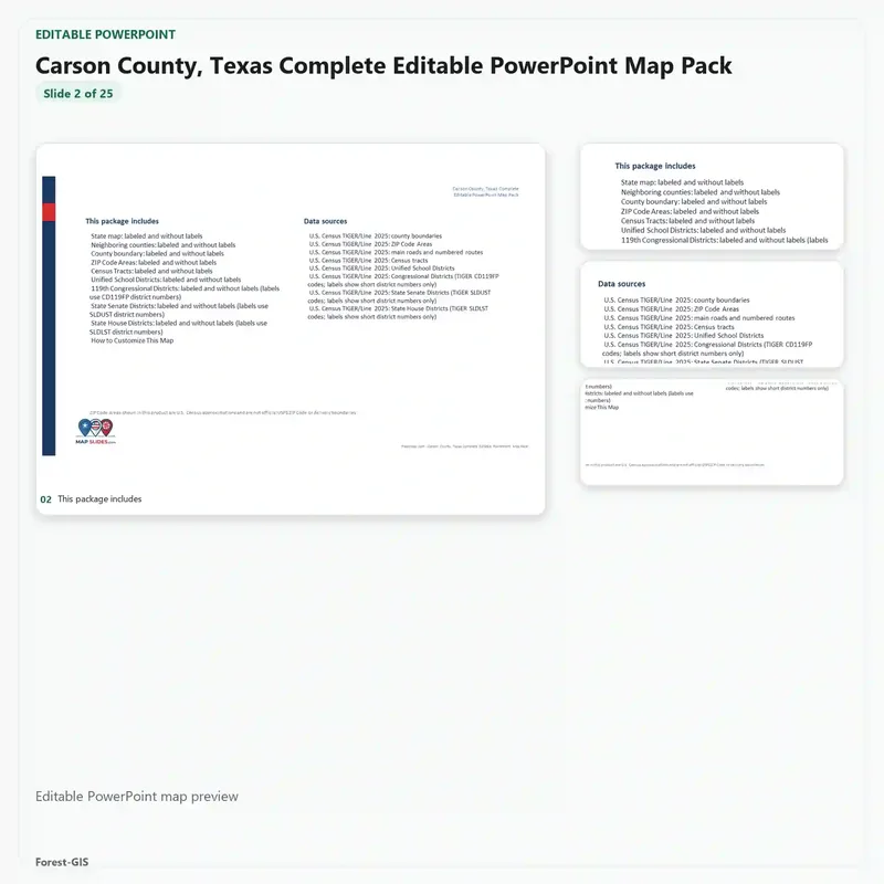 Carson County, Texas Editable Map Pack - Image 3