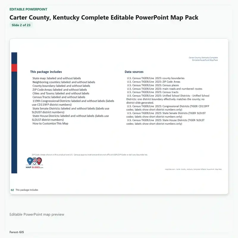 Carter County, Kentucky Editable Map Pack - Image 3