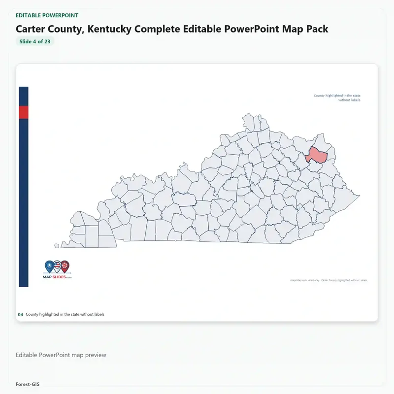 Carter County, Kentucky Editable Map Pack - Image 4