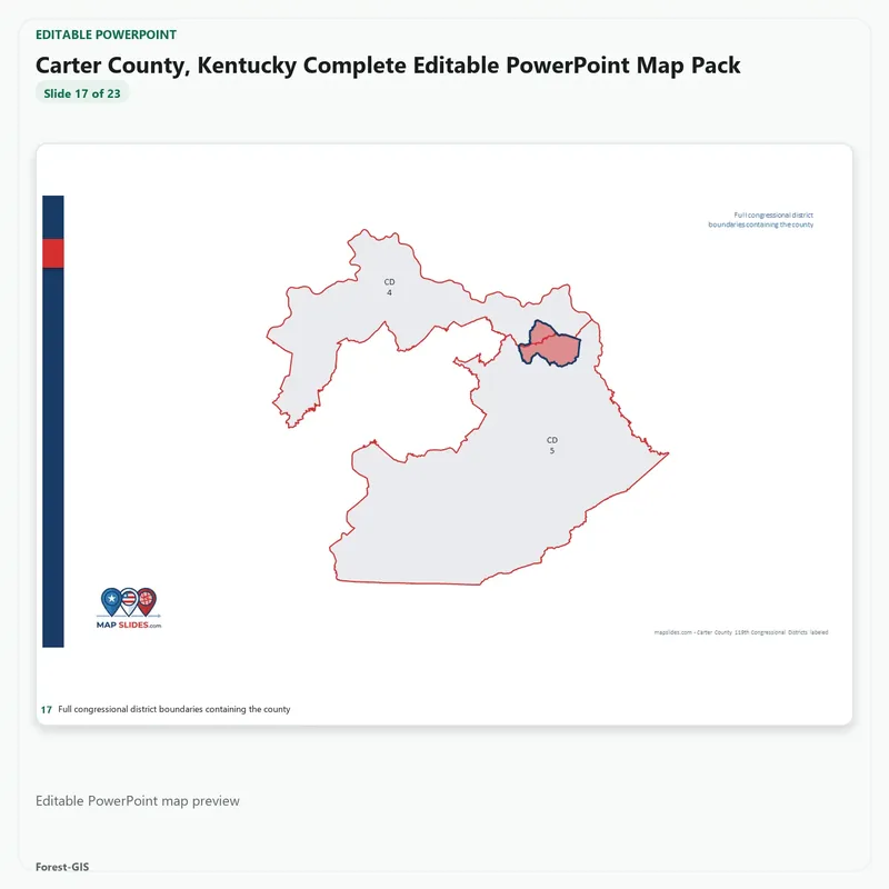 Carter County, Kentucky Editable Map Pack - Image 5