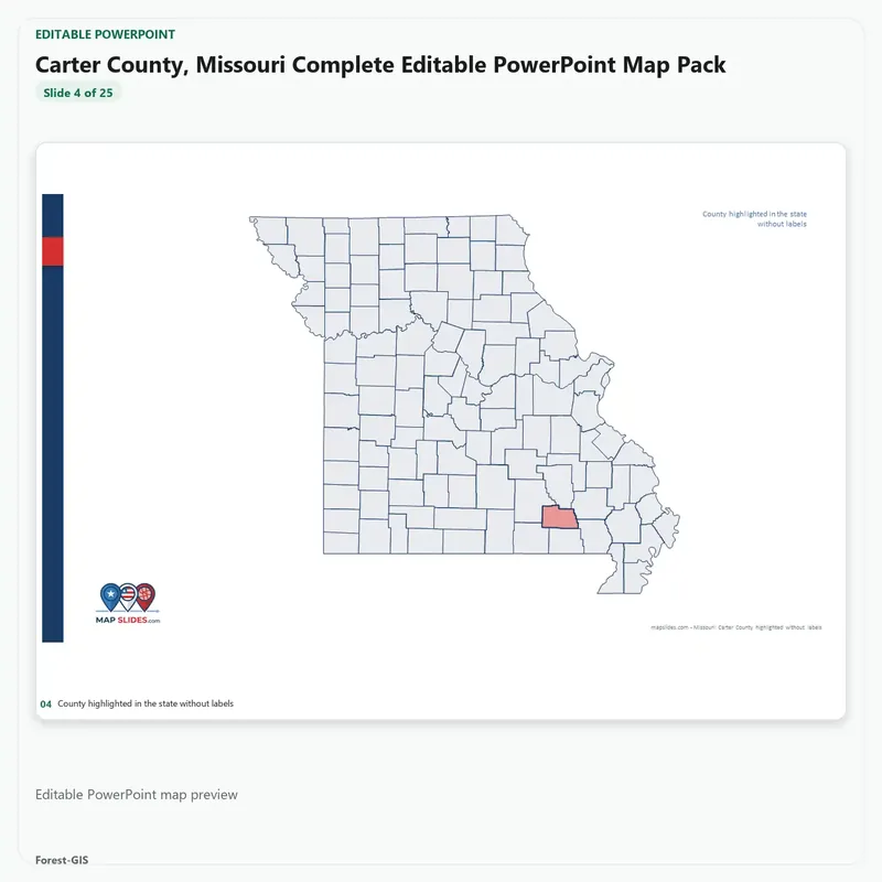 Carter County, Missouri Editable Map Pack - Image 4
