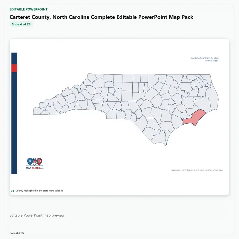 Carteret County, North Carolina Editable Map Pack - Image 4