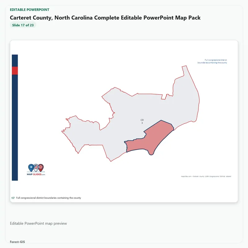 Carteret County, North Carolina Editable Map Pack - Image 5