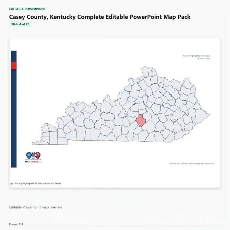 Casey County, Kentucky Editable Map Pack - Image 4