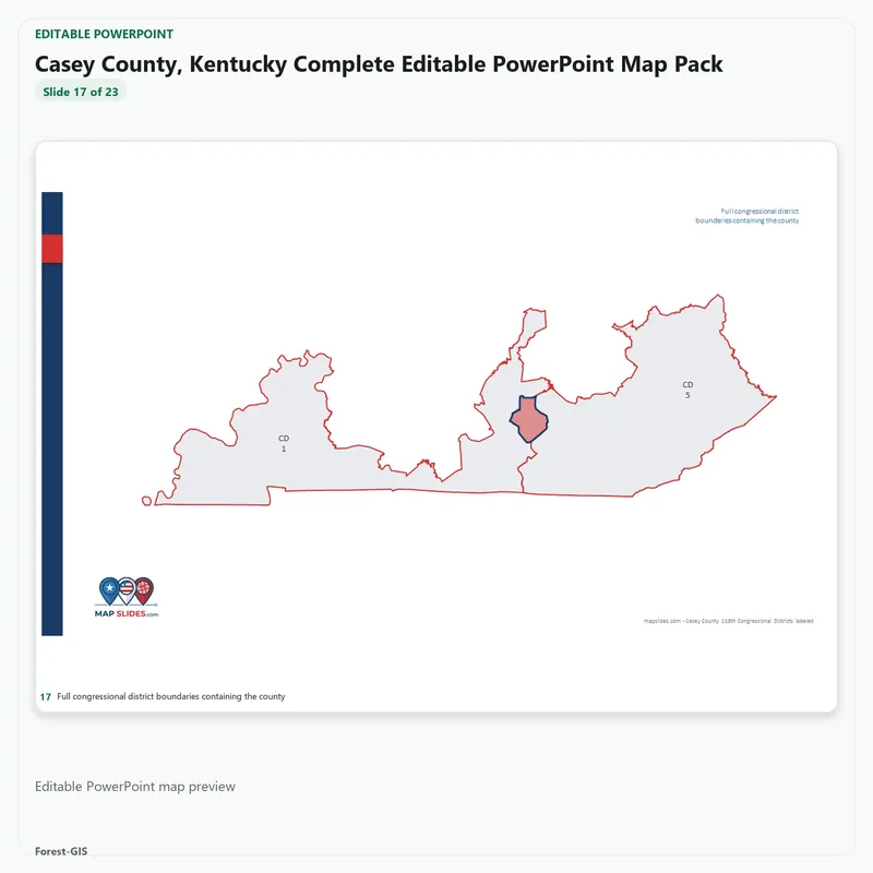 Casey County, Kentucky Editable Map Pack - Image 5