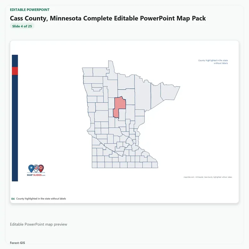 Cass County, Minnesota Editable Map Pack - Image 4