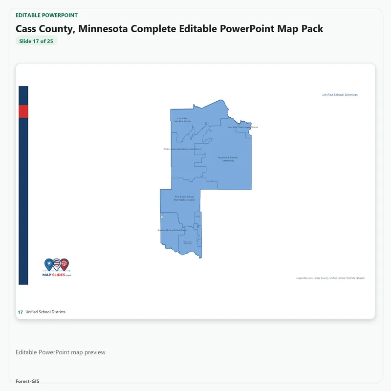 Cass County, Minnesota Editable Map Pack - Image 5