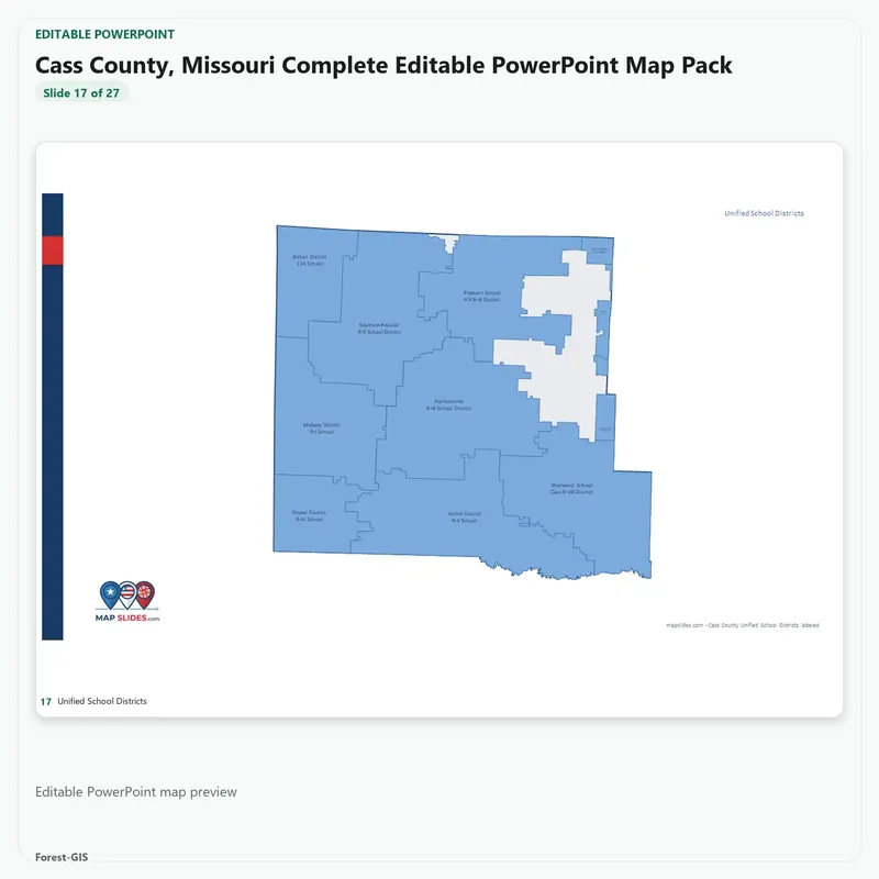 Cass County, Missouri Editable Map Pack - Image 5