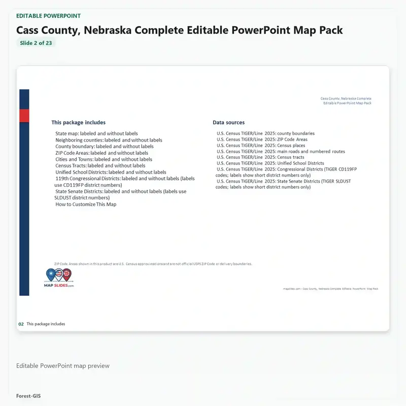 Cass County, Nebraska Editable Map Pack - Image 3