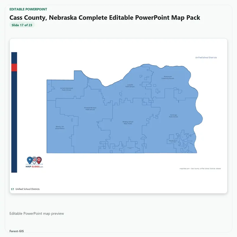Cass County, Nebraska Editable Map Pack - Image 5