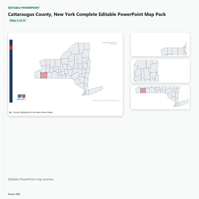 Cattaraugus County, New York Editable Map Pack - Image 4