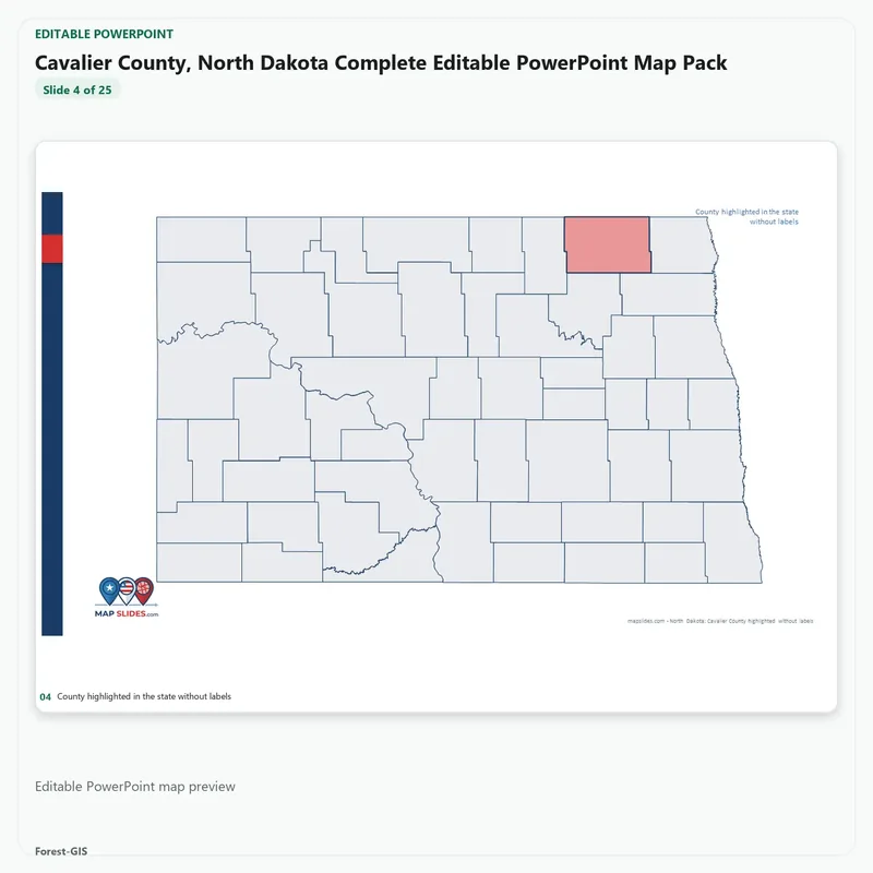 Cavalier County, North Dakota Editable Map Pack - Image 4