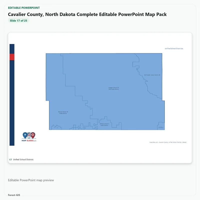 Cavalier County, North Dakota Editable Map Pack - Image 5
